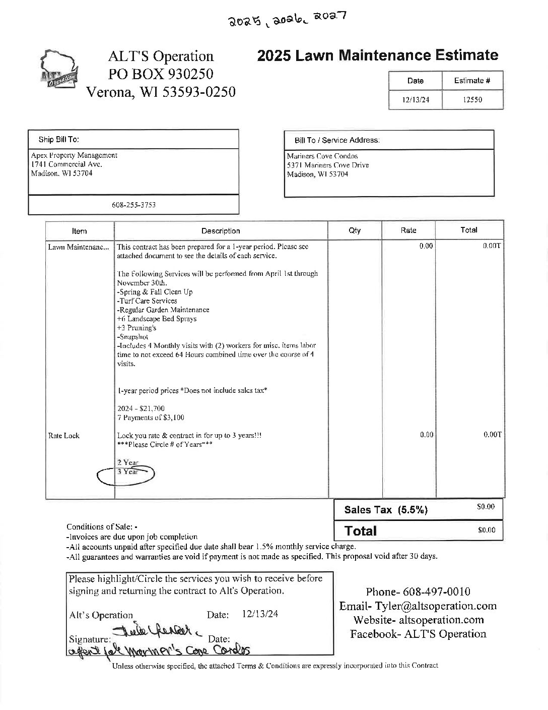 Alts Annual Contract 2025-2027