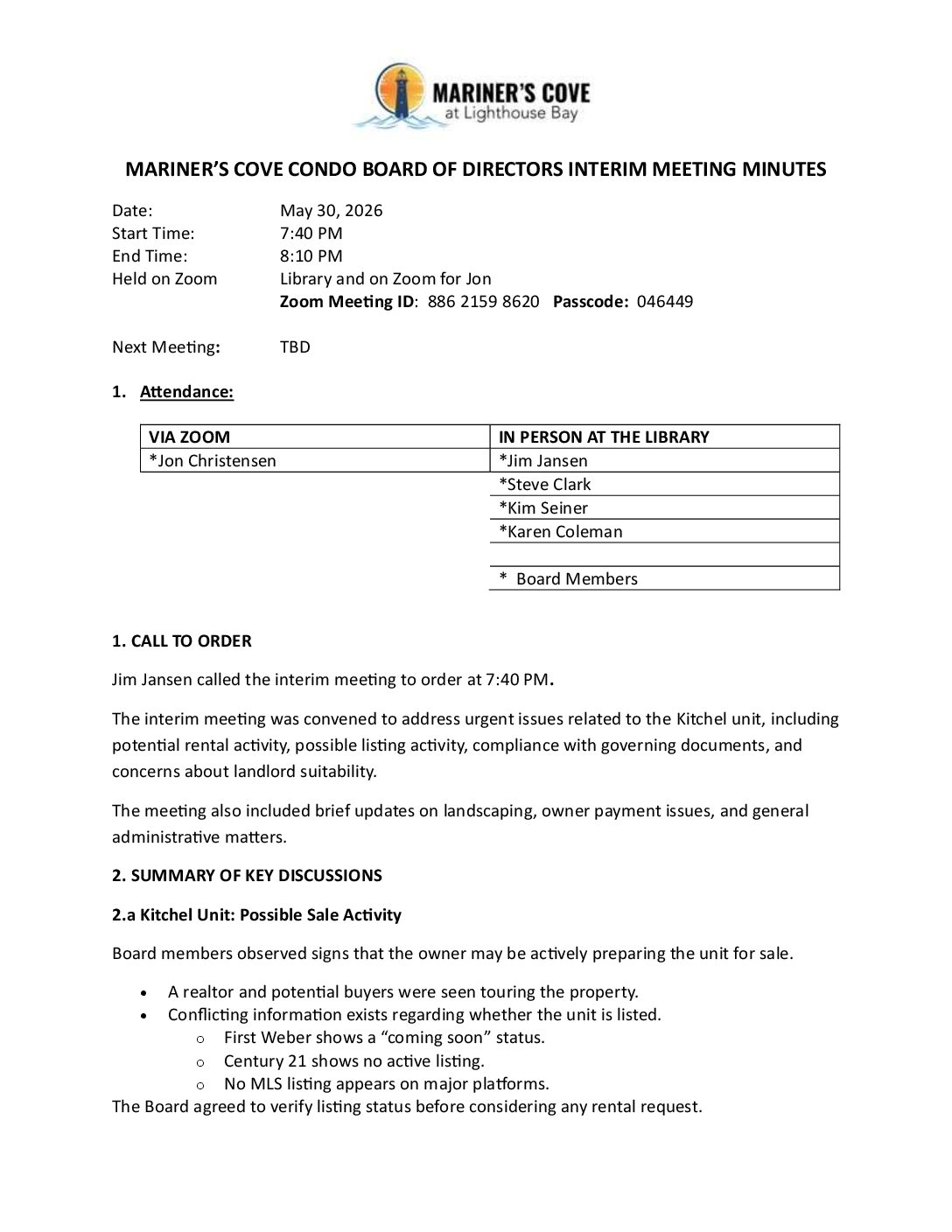 May 2026 Interim Meeting Minutes