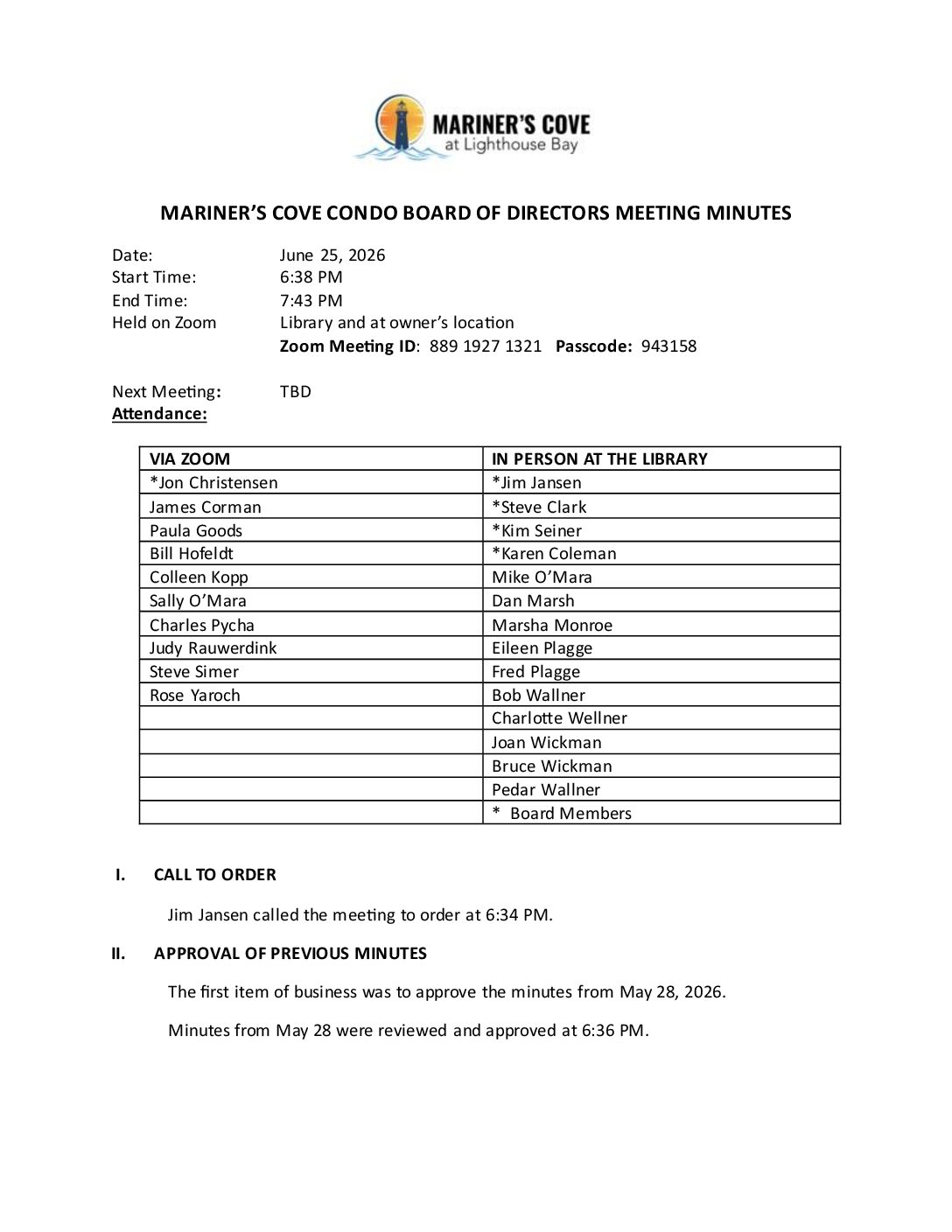 June 2026 Meeting Minutes